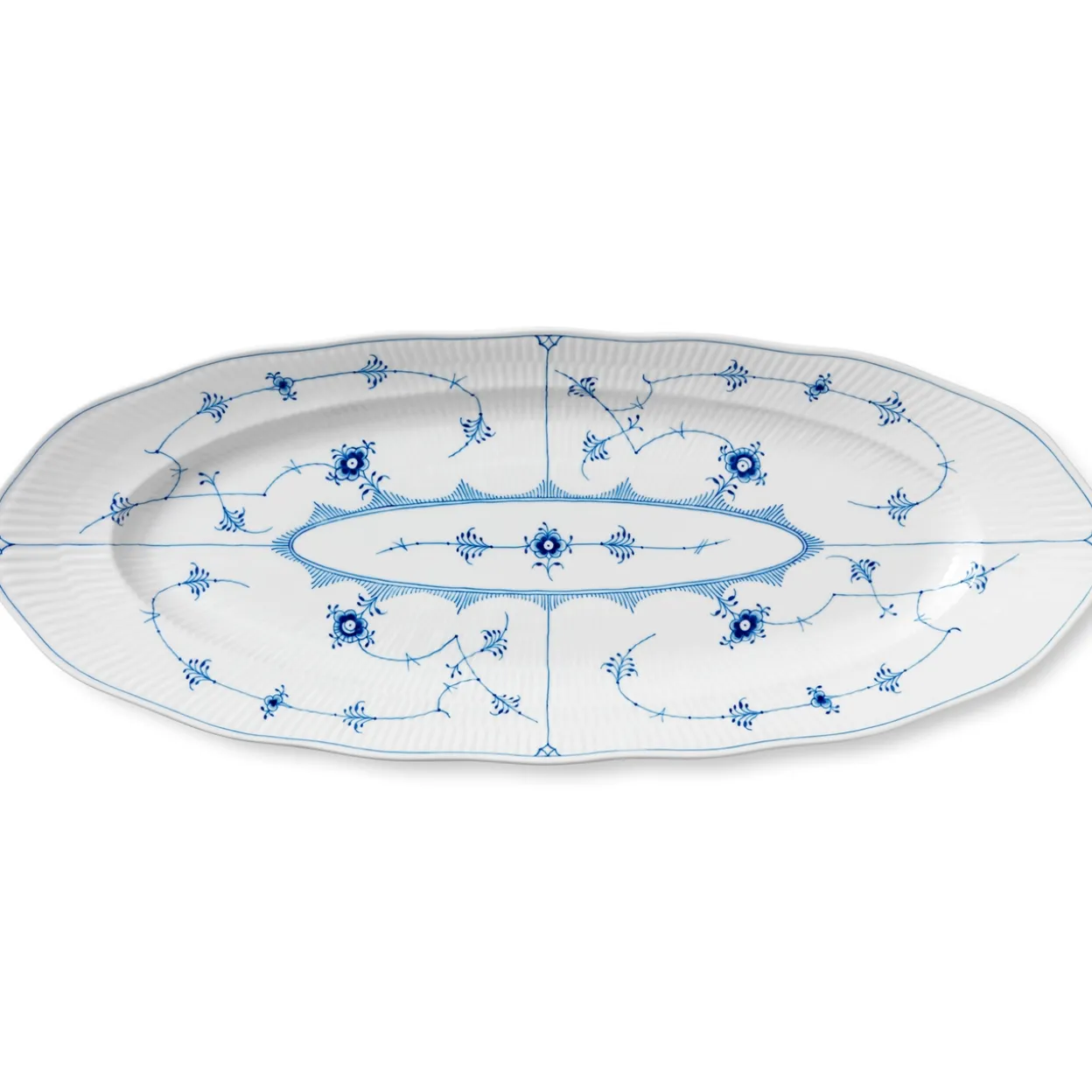Musselmalet Riflet fad, 60 cm