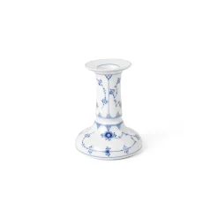 Musselmalet Riflet lysestage, 11,5 cm