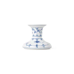 Musselmalet Riflet lysestage, 7,5 cm
