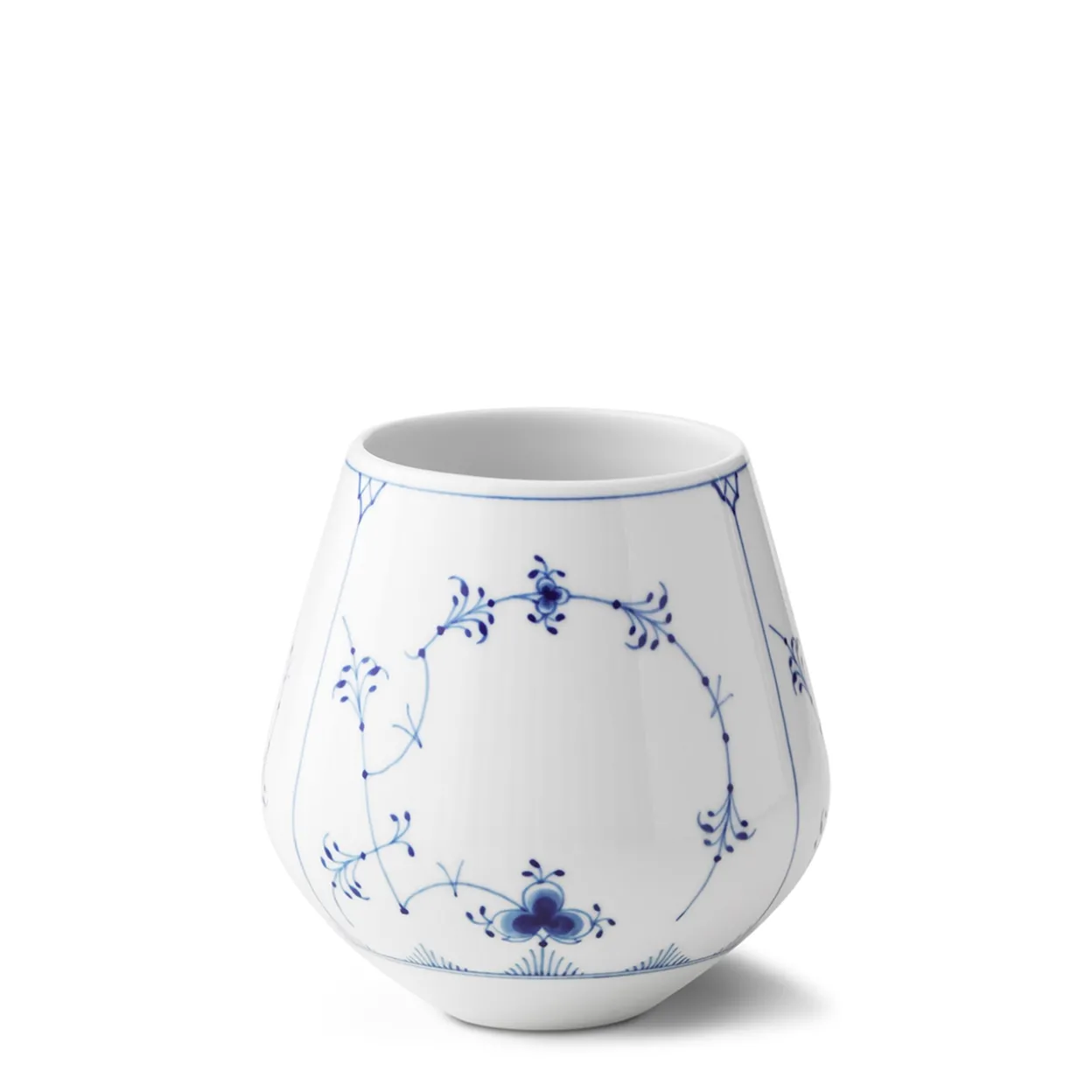 Musselmalet Riflet vase, 15 cm