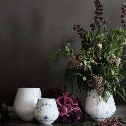 Musselmalet Riflet vase, 20,5 cm