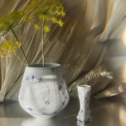 Musselmalet Riflet vase, 20,5 cm