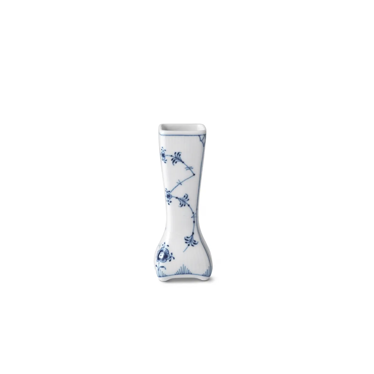Musselmalet Riflet vase, 12 cm