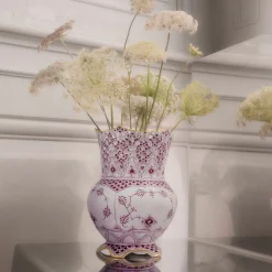 Purpur Musselmalet Helblonde med Guld vase, Limited Edition, 22 cm