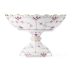 Purpur Musselmalet Helblonde med Guld skål på høj fod, Limited Edition, 18,5 cm
