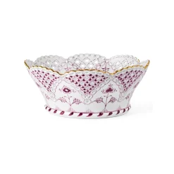 Purpur Musselmalet Helblonde med Guld frugtskål, Limited Edition, 23 cm