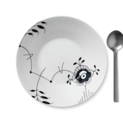 Sort Mega Riflet dyb tallerken, 24 cm
