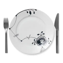 Sort Mega Riflet tallerken, 22 cm
