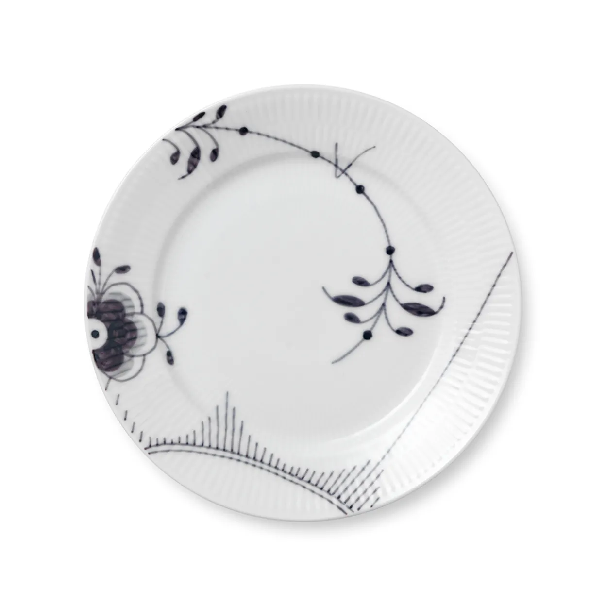 Sort Mega Riflet tallerken, decoration 2, 22 cm