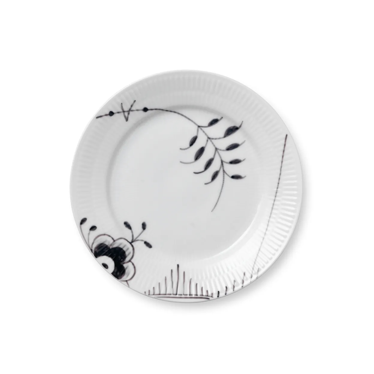 Sort Mega Riflet tallerken, decoration 2, 19 cm