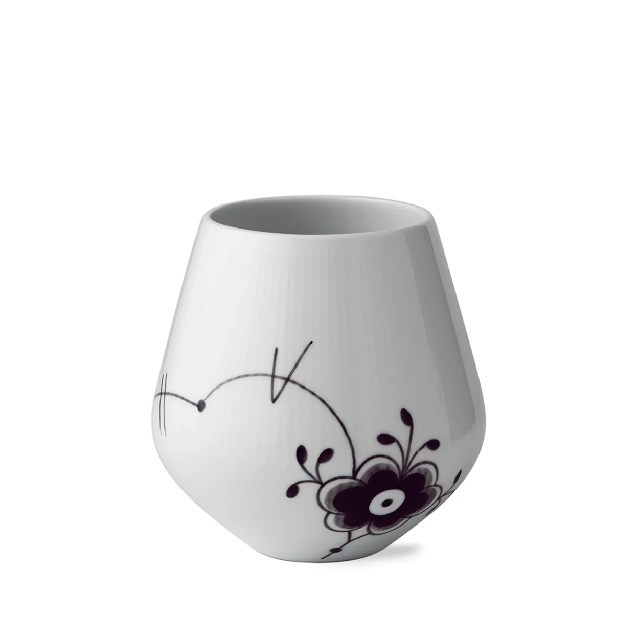 Sort Mega Riflet vase, 15 cm