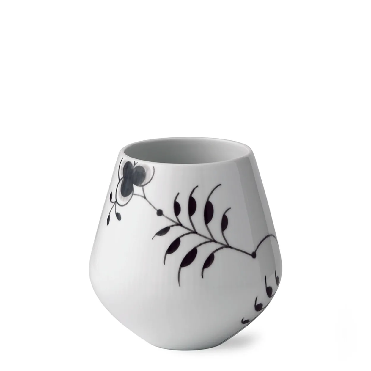 Sort Mega Riflet vase, 15 cm