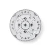 Sort Musselmalet Halvblonde tallerken, 22 cm