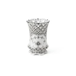 Sort Musselmalet Helblonde vase, 11 cm