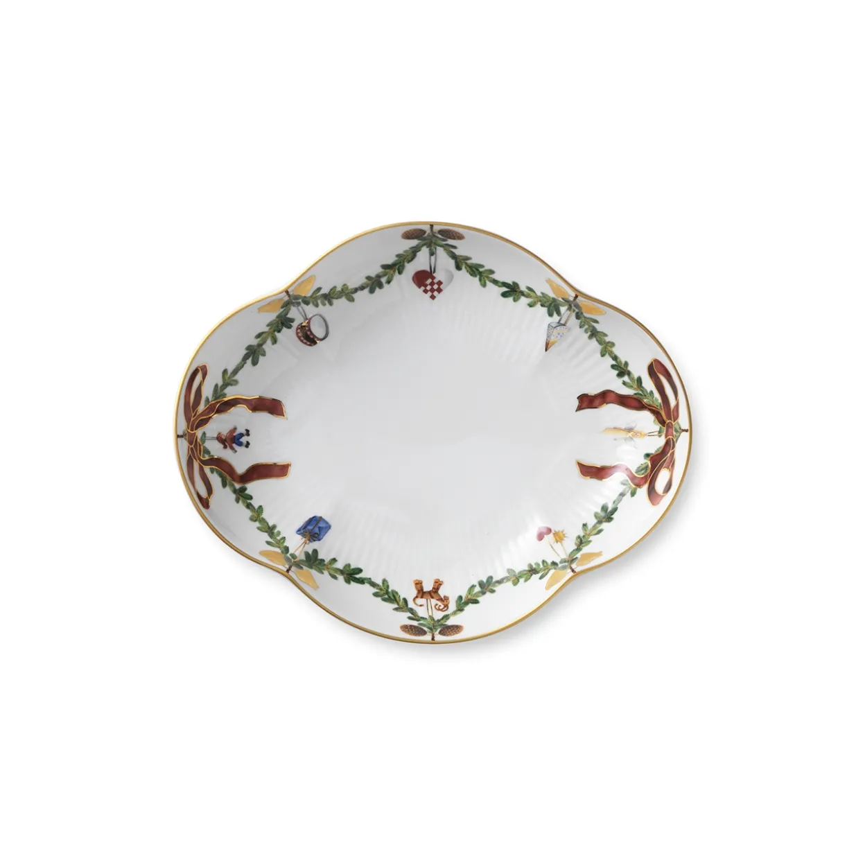 Stjerne Riflet Jul fad, 22 cm