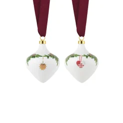 Stjerne Riflet Jul ornament, 8,5 cm, 2 stk.