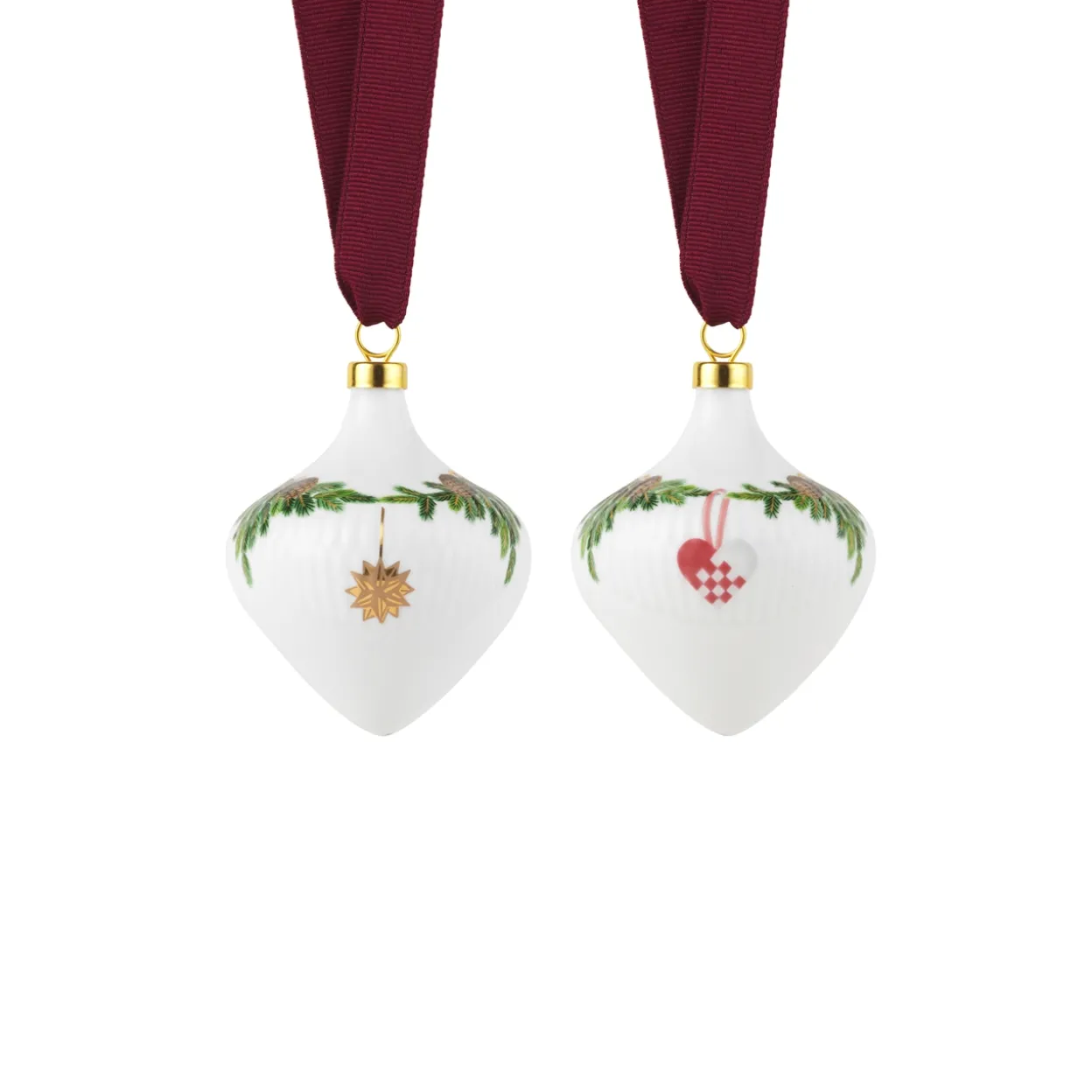 Stjerne Riflet Jul ornament, 8,5 cm, 2 stk.
