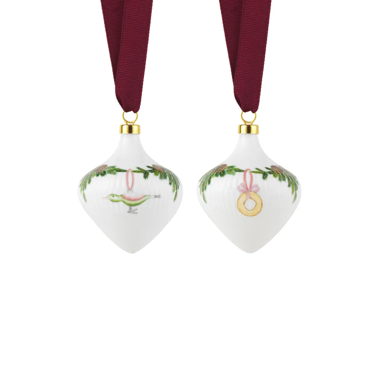 Stjerne Riflet Jul ornament, 8,5 cm, 2 stk.