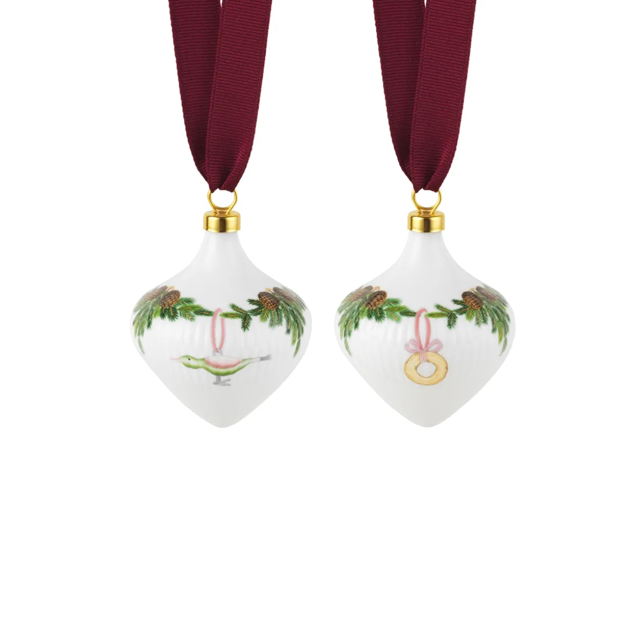 Stjerne Riflet Jul ornament, 8,5 cm, 2 stk.