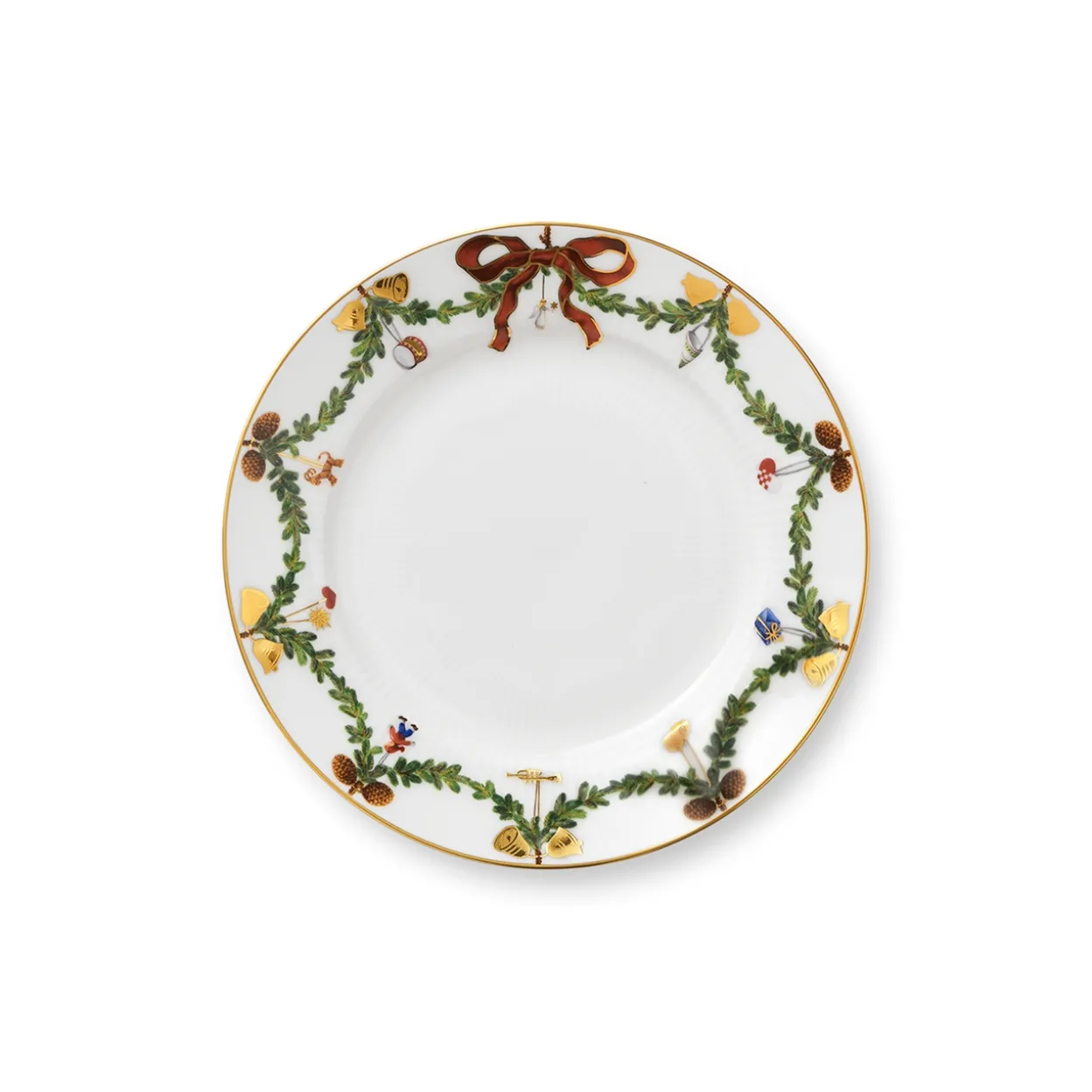 Stjerne Riflet Jul tallerken, 19 cm