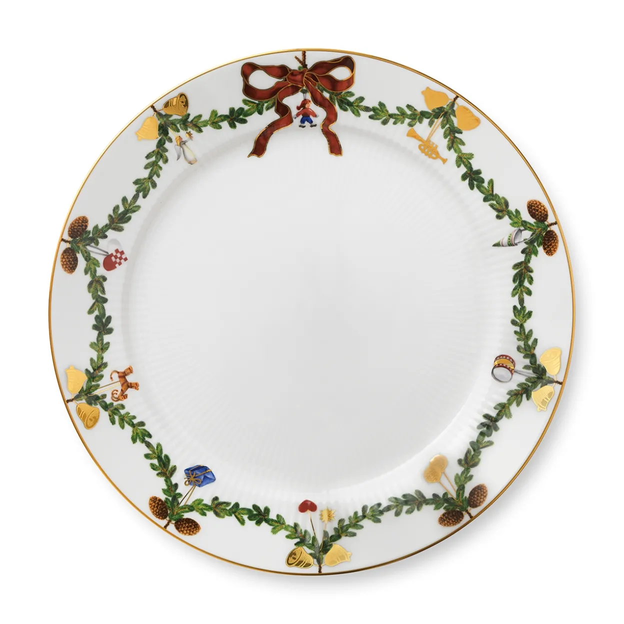 Stjerne Riflet Jul tallerken, 27 cm