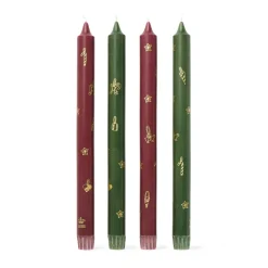 Stjerner Riflet Jul lys, 28 cm, 4 stk.